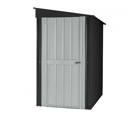 globel 4x8 lean-to metal storage shed kit - gray gl4005