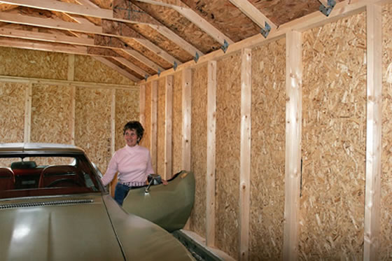 12x20 Weston Wood Shed Interior Photo