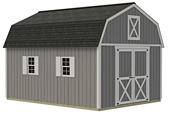 Handcrafted Homestead 12x20 Wood Barn Kit w/ Loft-Door Centered