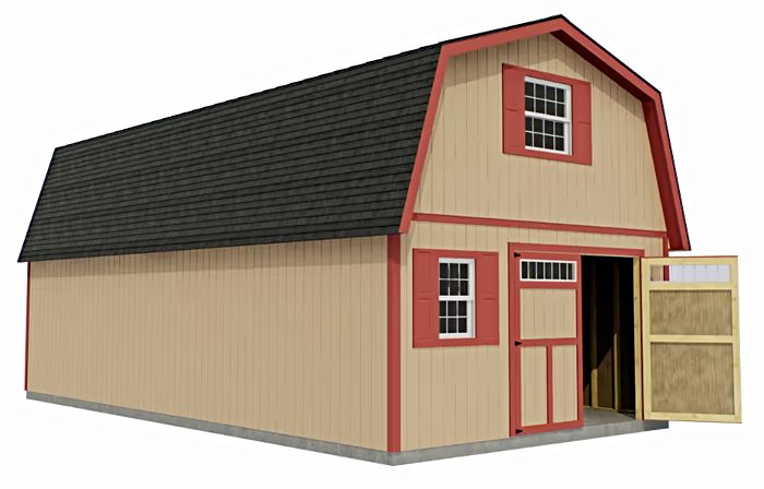 Handcrafted Homestead 16x20 XL Barn w/ Full Loft & Transom Doors