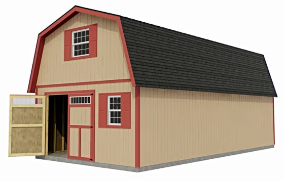 Handcrafted Homestead 16x20 XL Barn w/ Full Loft & Transom Doors