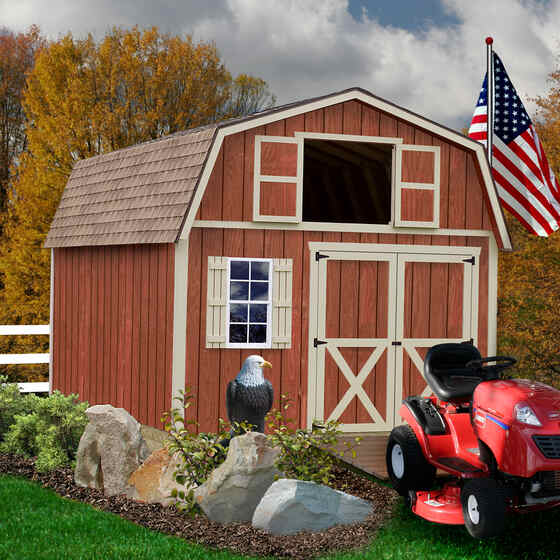Handcrafted Homestead 12x16 Wood Shed Kit with Loft