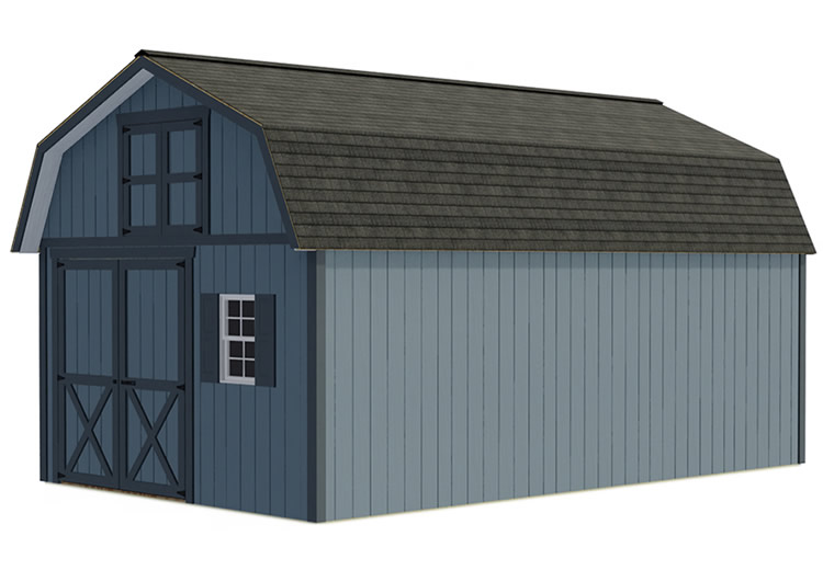 Handcrafted Homestead 12x16 Pre-Cut Barn Kit w/ Loft-Door Offset