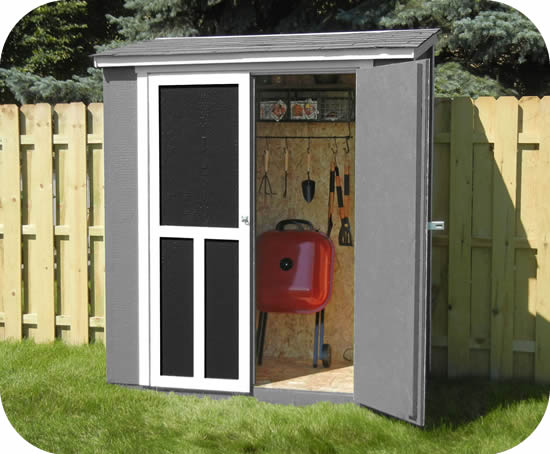 Handy Home Maumee 6x3 Wood Shed w/ Black Shingles Handy Home Maumee 6x3 Wood Shed w/ Black Shingles