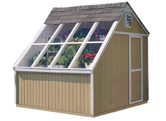 Handy Home Phoenix 8'W x 10'D Solar Wood Storage Shed / Greenhouse Kit ...