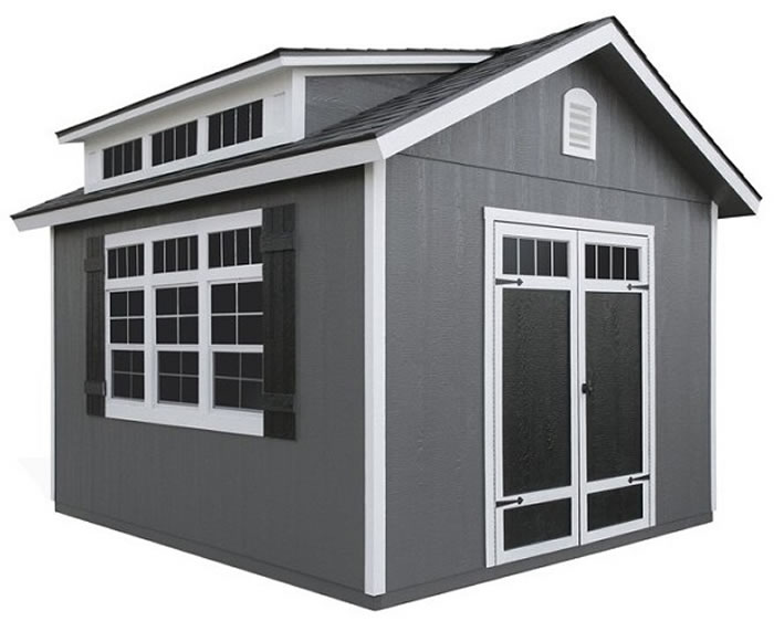 Handy Home Windemere 10x12 Wood Shed Kit w/ Floor