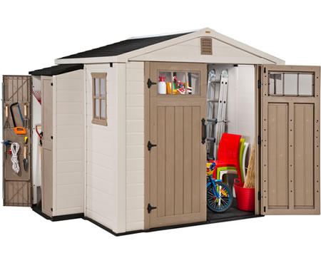 Keter Infinity 8x6 Plastic Storage Shed Kit w/ Cabinet