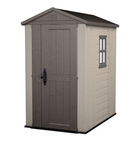 Keter Manor 4x6 Plastic Storage Shed Kit w/ Floor Panel (212917)