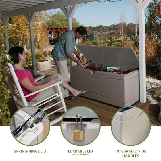 Lifetime 130 Gallon Plastic Deck Storage Box Additional Features & Benefits