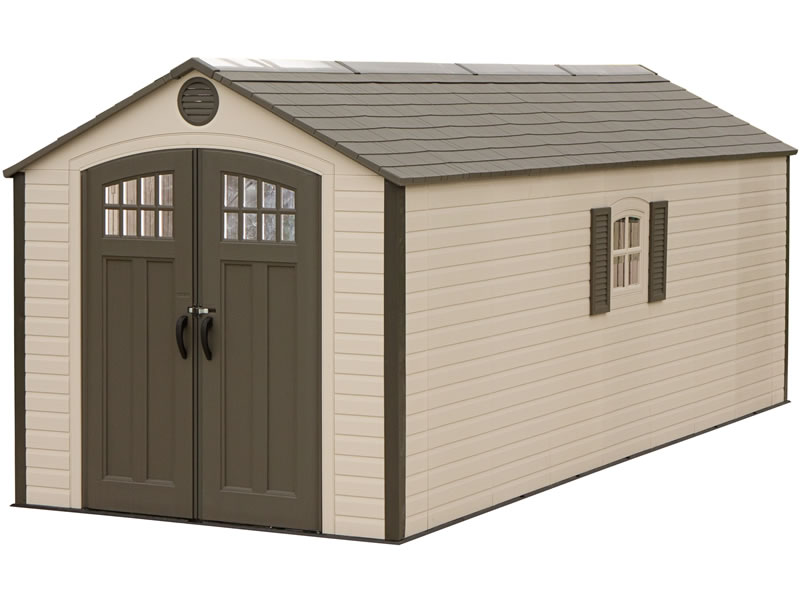 Lifetime Sheds 8x20 Plastic Storage Shed w/ 2 Windows