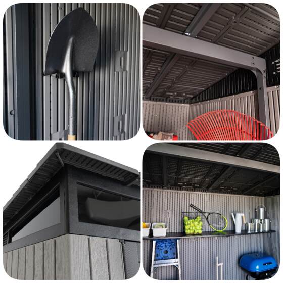 Features a Wall hooks, Adjustable Shelf, reinforcement steel and Clerestory Windows for  Interior Lighting