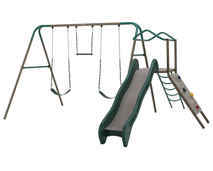 Lifetime Climb and Slide Swing Set Playset - Earthtone