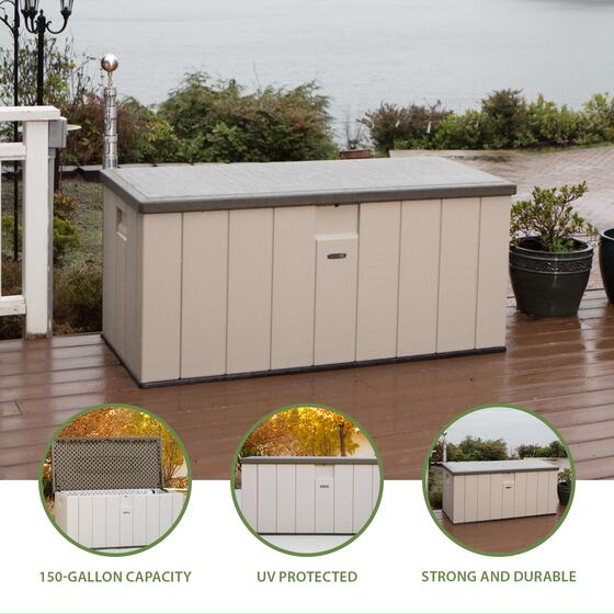 Lifetime Heavy-Duty 150 Gallon Deck Box Strong and Durable