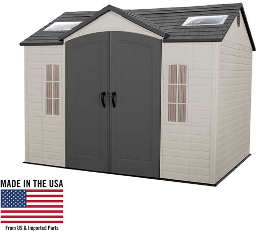 Introducing the Lifetime 10x8 Plastic Garden Shed Kit w/ Floor