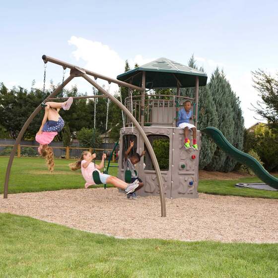 Lifetime Shipwell Adventure Tower: Maintenance-Free Playset with Slide, Swings, and Free Nationwide Shipping