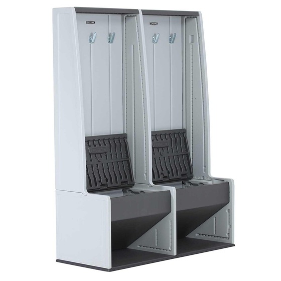 Lifetime Poolside Storage Locker Includes benches, hooks and shoe shelves
