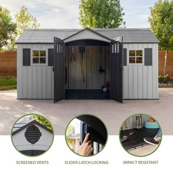 Features screened vents, a secure slider latch, and a high-impact-resistant floor for lasting durability.