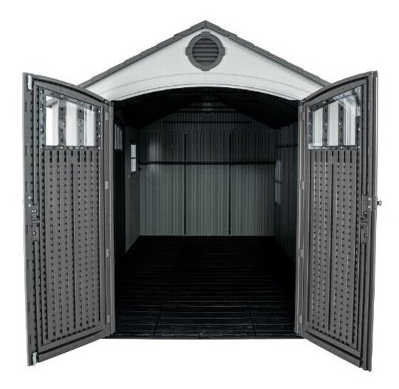 Convenient side-entry double doors offer quick and easy access to the shed interior.