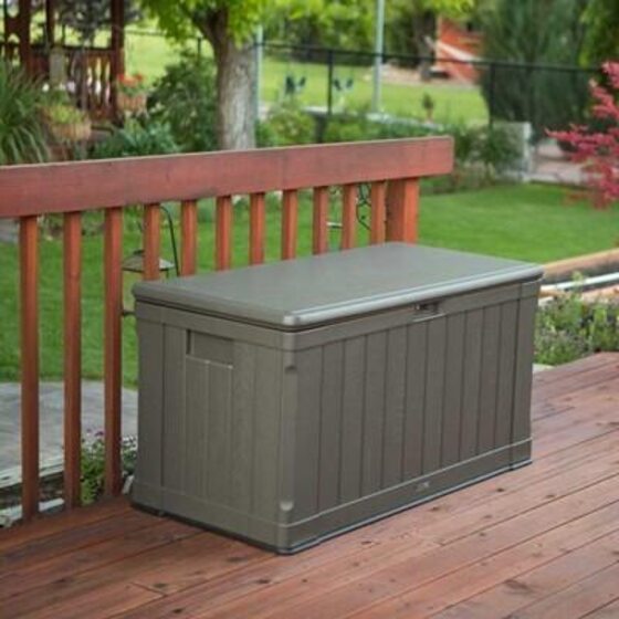 Lifetime Sheds 116 Gallon Plastic Deck Box is Perfect for outdoor use
