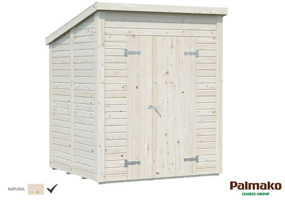 Palmako 6x6 Leif Wood Shed Natural Untreated Wood