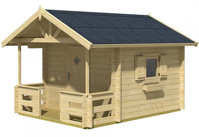 Palmako Lido 6x8 Kids Club Wood Playhouse Kit with Floor and Terrace Palmako Lido 6x8 Kids Club Wood Playhouse Kit with Floor and Terrace