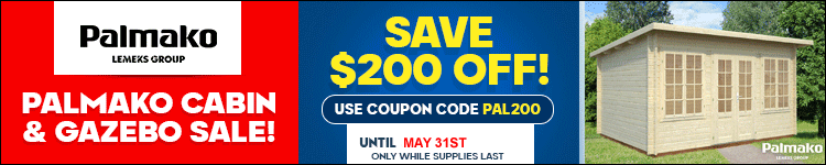 Save $200 Off Palmako Sheds with Coupon PAL200 - Ends May 31st