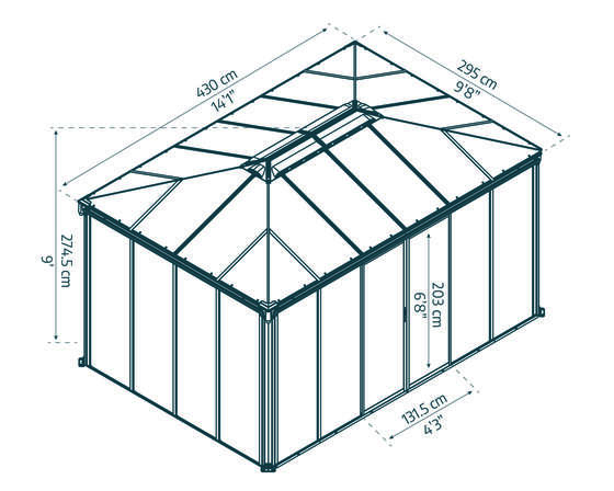 Ledro 10x14 Enclosed Gazebo Sunroom Measurements Diagram