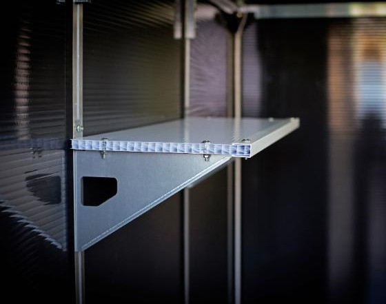 Made of durable PVC and galvanized steel brackets.