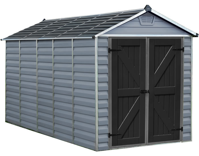 Palram 6x12 Skylight Storage Shed Kit - Gray