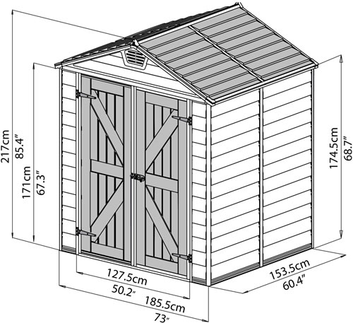 Palram 6x5 Shed Measurements Diagram