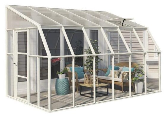 Palram - Canopia 8x12 Sun Room 2 Greenhouse Kit - White