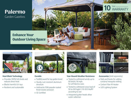 Palram Palermo Gazebo Kit - Enriched Content