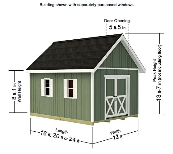 Planner's Paradise Storage Shed Kit Measurements Diagram
