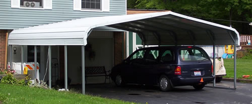 Rhino 22x24x12 Steel Carport Front View