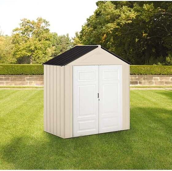 Rubbermaid 7x3.5 Resin Storage Shed - Sandalwood