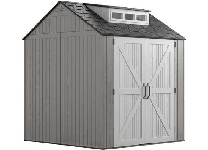Rubbermaid 7x7 Easy Install Resin Shed - Gray