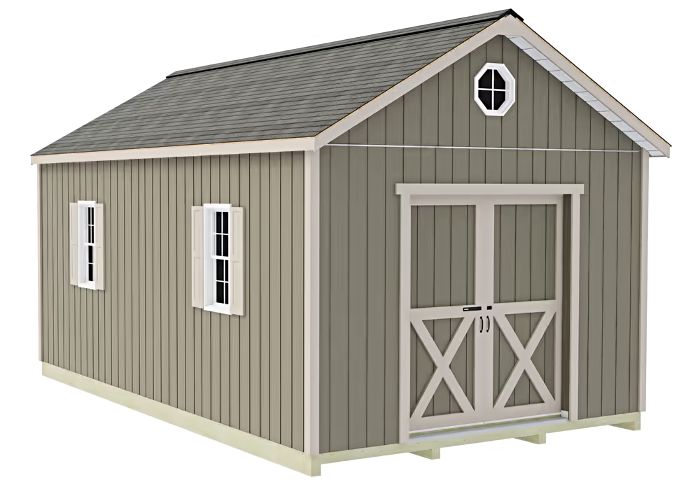 Shedquarters 12x20 ALL Pre-Cut Shed Kit w/ Sliding Gable Doors