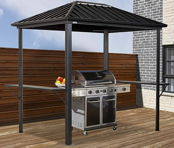 Sojag 6x8 Dakota Gazebo Assembled on Wood Patio Deck