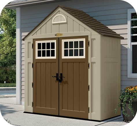 Suncast 7 ' 6"W x 3' 7 1/2"D x 8' 6 3/4"H Alpine Resin Storage Shed ...