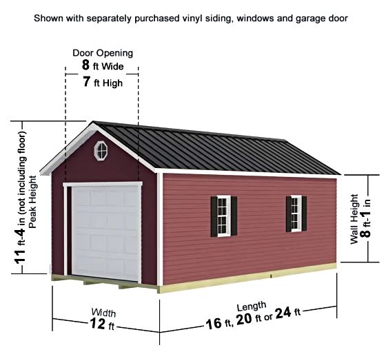 Tailored Titan Storage Garage Kit Measurements Diagram