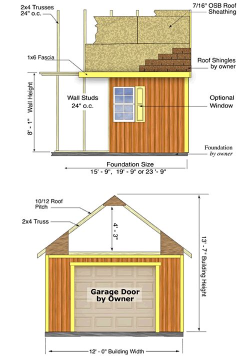 Tailored Titan Tall Garage Kit Measurements Diagram