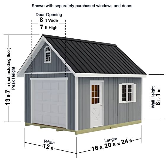 Tailored Titan Tall Garage Kit Measurements Diagram