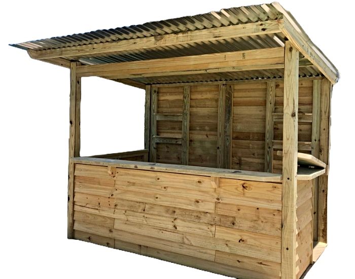 The Castlebar 8x5 Medium Wooden Tavern-To-Go Bar Installed