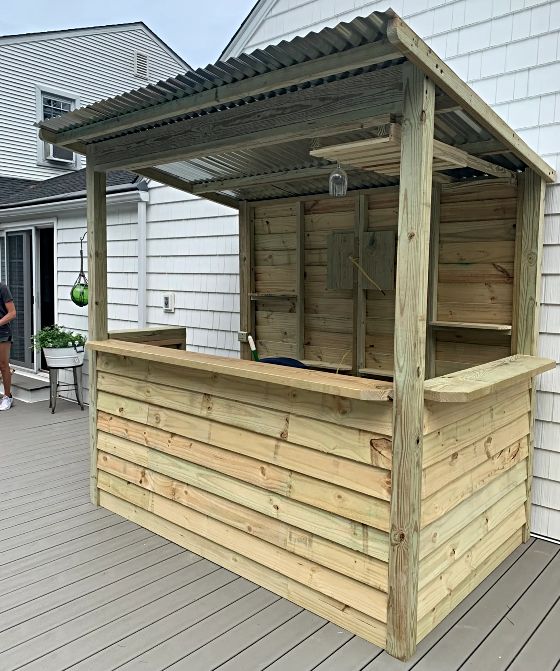 Weatherproof Corrugated Steel Roof: To shield your tavern from elements like rain, sun, and snow.