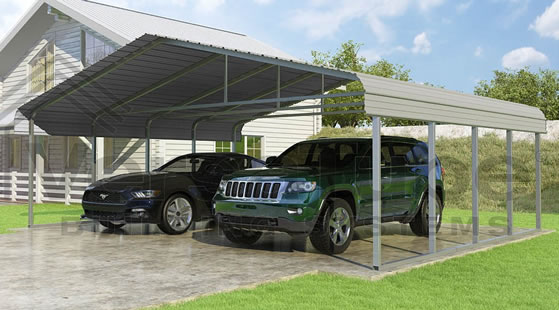 Versatube 24x20x7 Carport - Shown in Gray Color