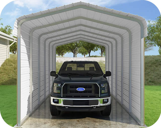 versatube 2-sided 12x29x10 classic steel carport kit