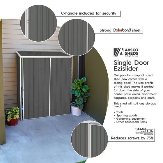 Absco Space Saver Metal Storage Shed Kit Features