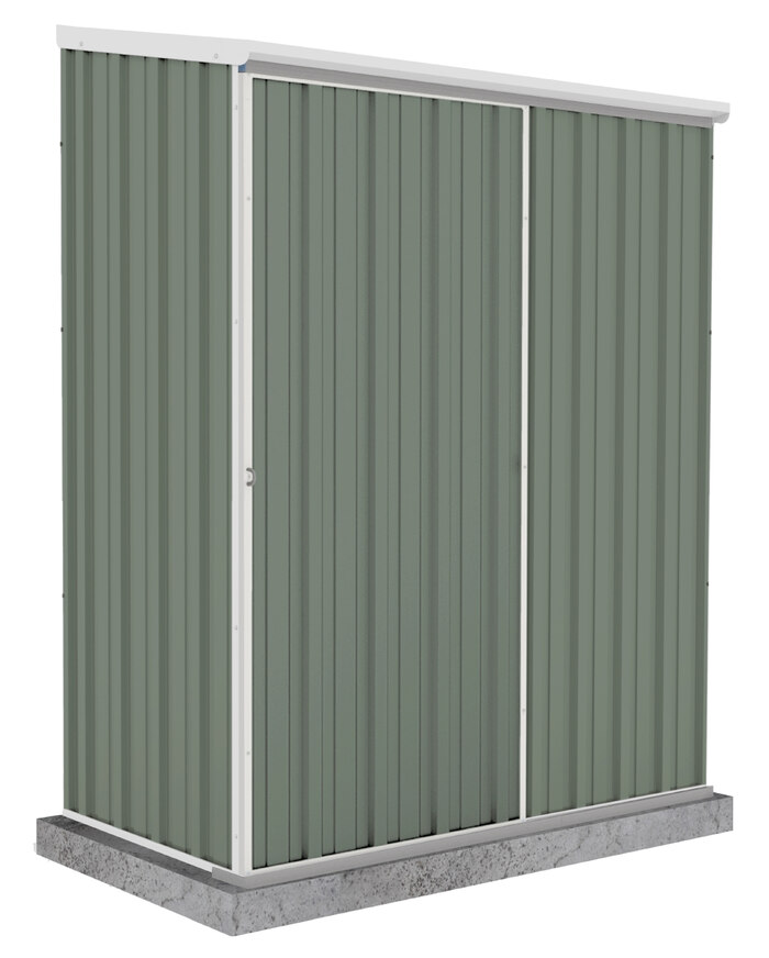 Absco EZI Slider 5' x 3' Metal Storage Shed - Pale Eucalypt