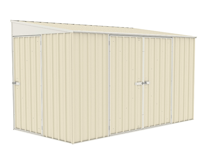 Absco Lean To 10x5 Metal Bike Storage Shed Kit - Cream