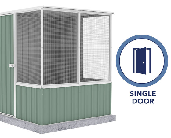 Door is padlock compatible for added security (padlock not included).